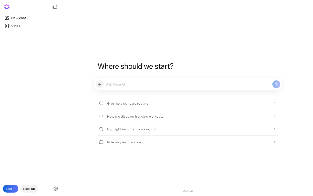 Meta AI desktop interface screenshot (2026-08-03)