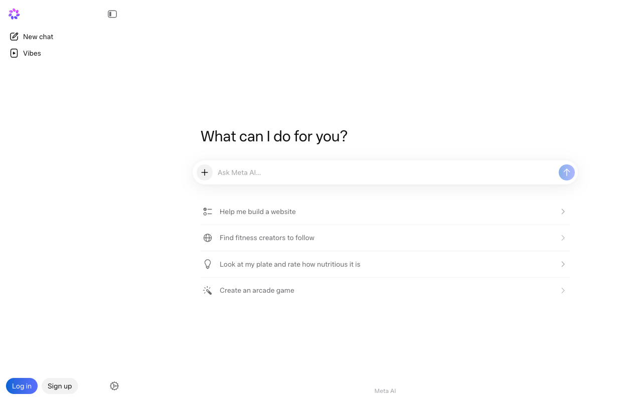 Meta AI desktop interface screenshot (2026-08-17)
