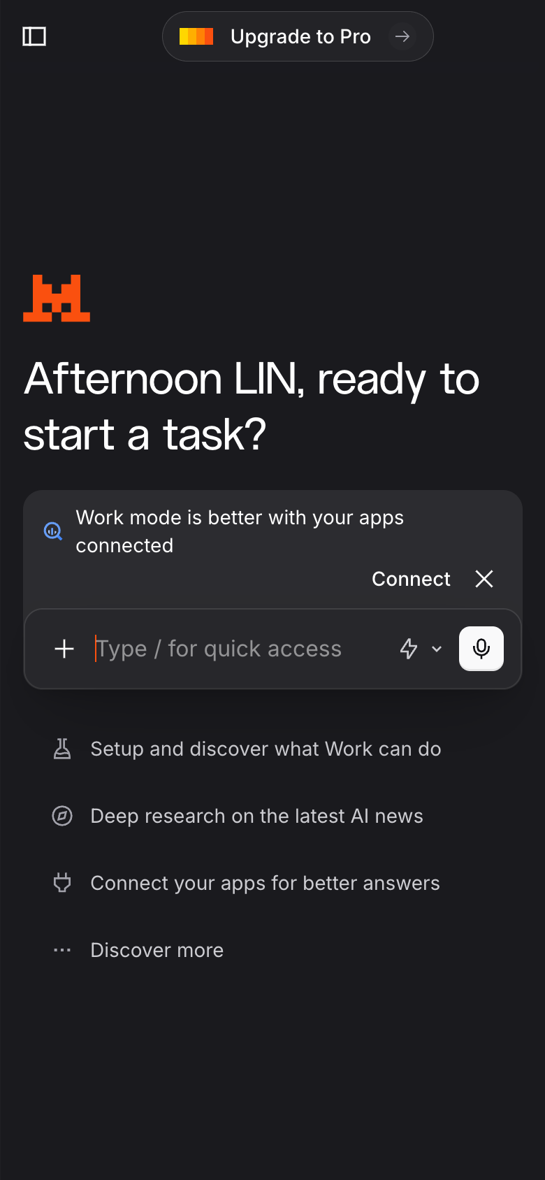 Le Chat mobile interface screenshot (2026-08-24)