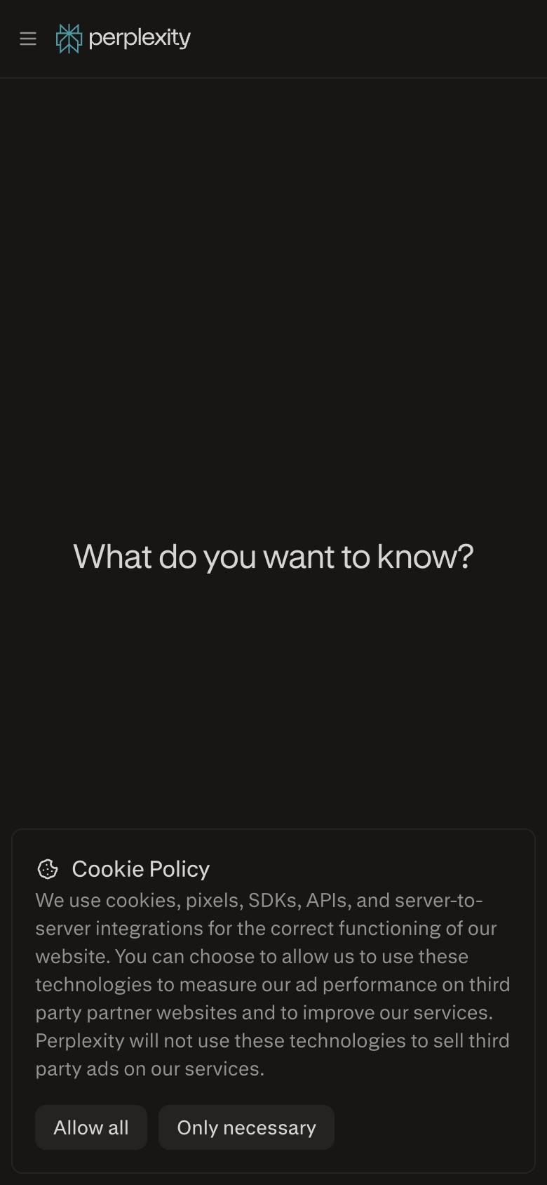 Perplexity mobile interface screenshot (2026-08-24)