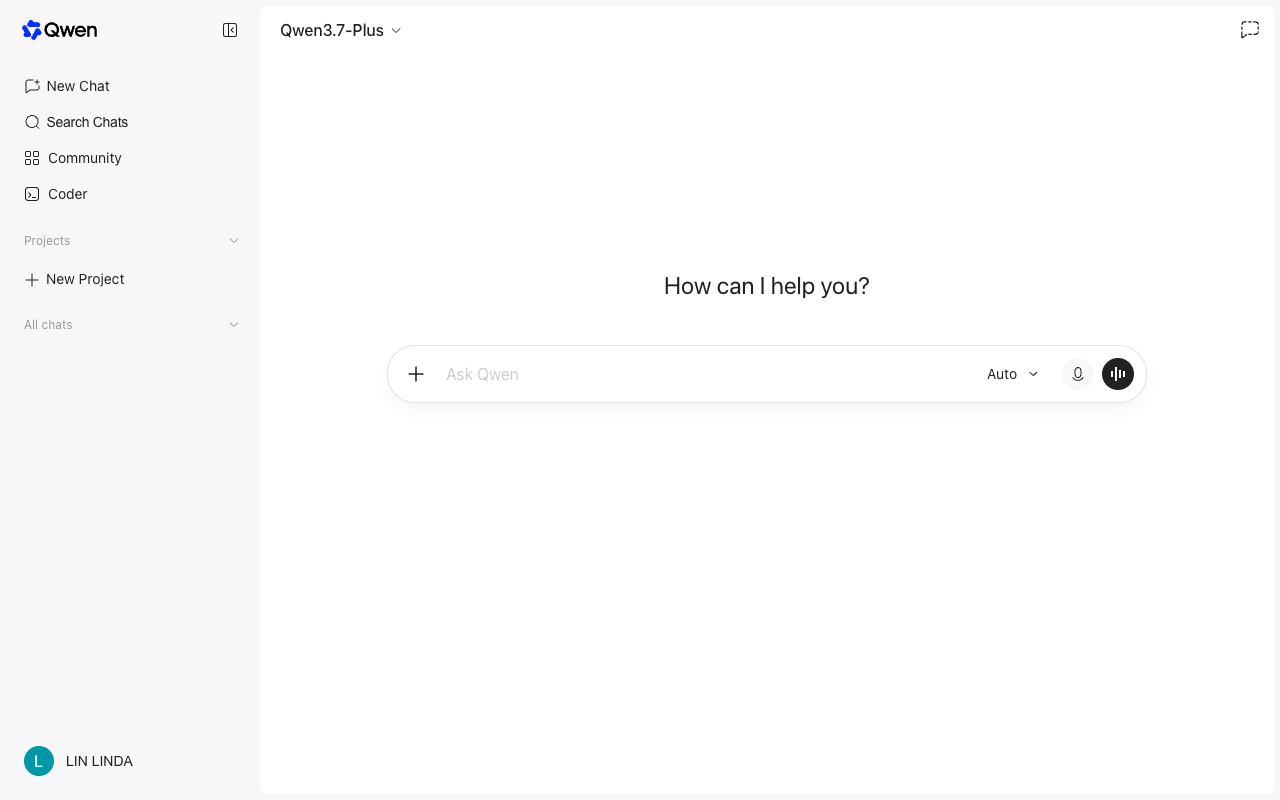 Qwen Chat desktop interface screenshot (2026-09-07)
