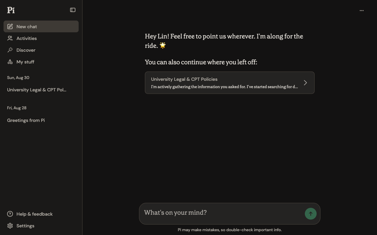 Pi desktop interface screenshot (2026-09-21)