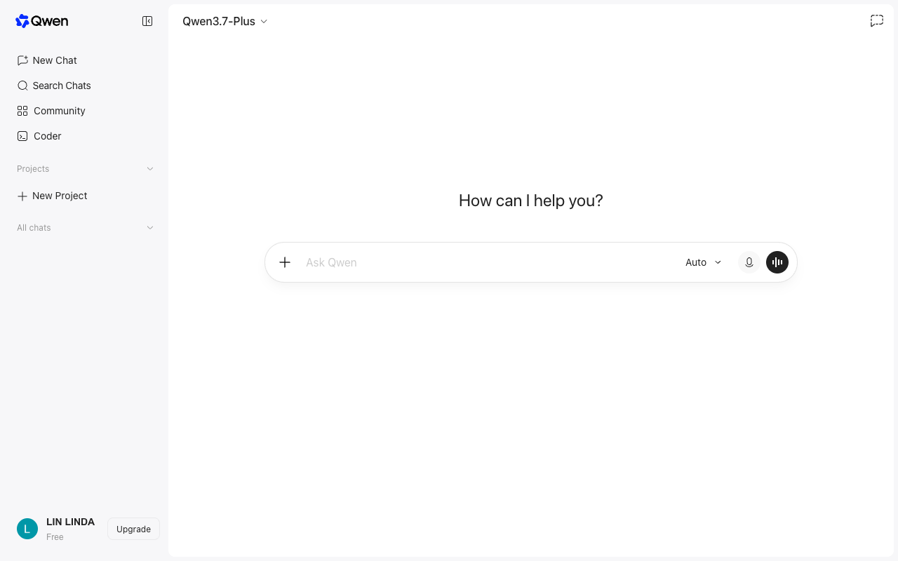 Qwen Chat desktop interface screenshot (2026-09-21)