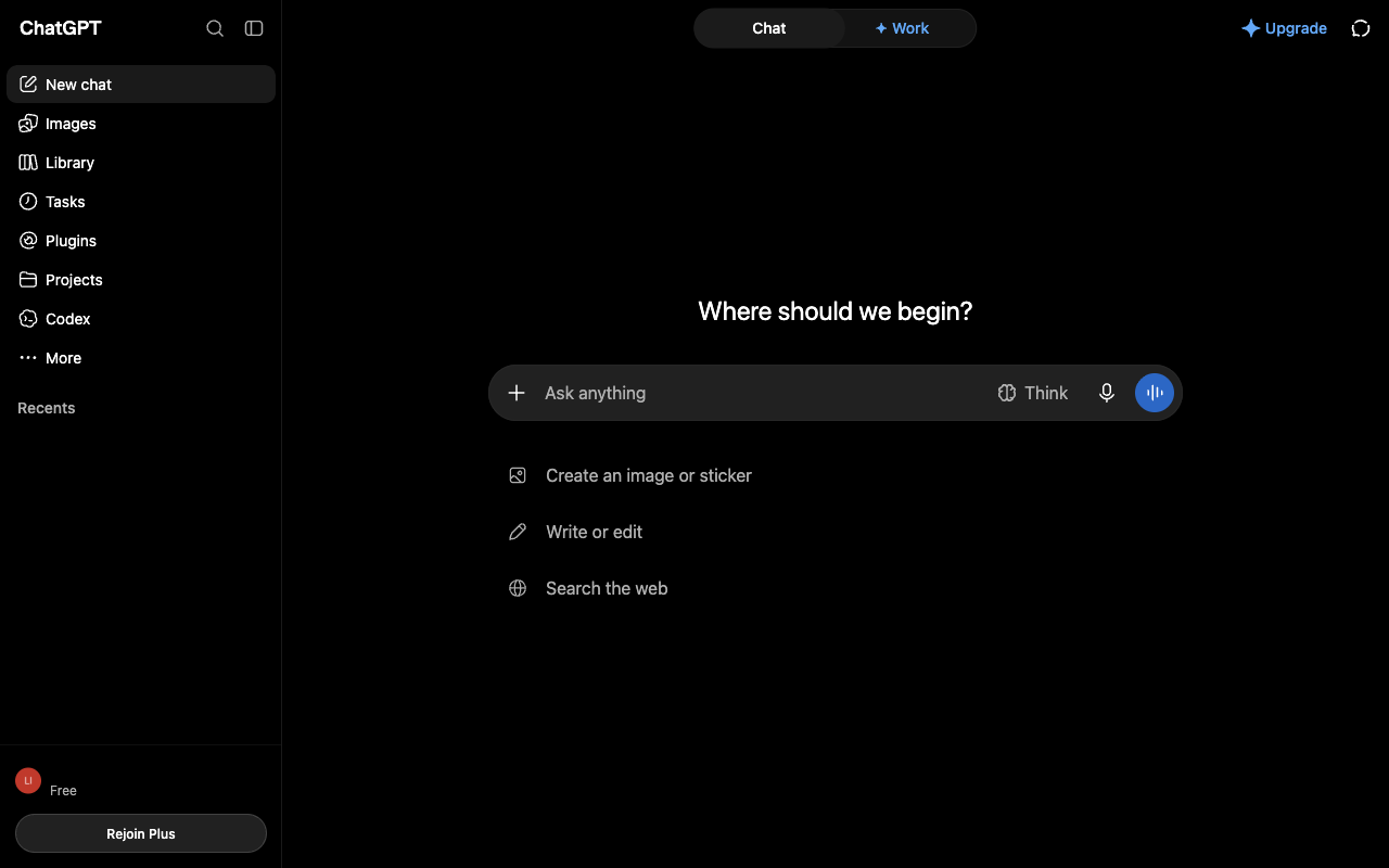 ChatGPT desktop interface, week of October 5, 2026