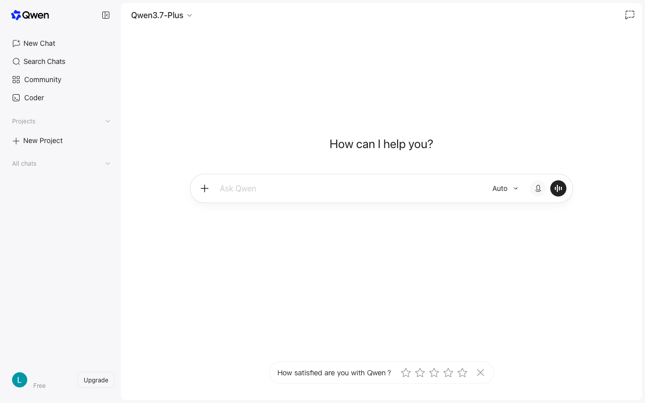 Qwen Chat desktop interface, week of October 5, 2026