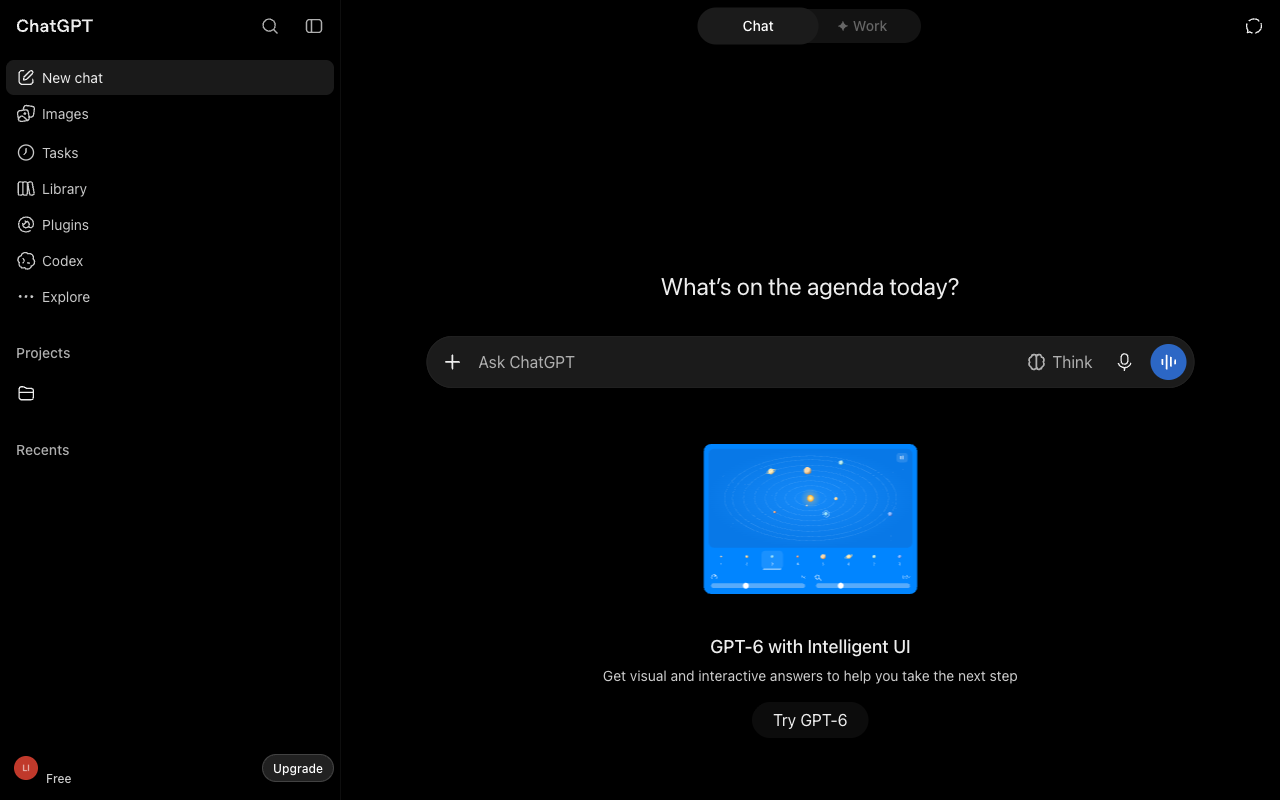 ChatGPT desktop interface, week of October 12, 2026