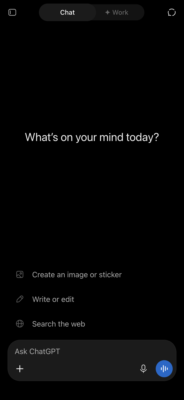 ChatGPT mobile interface, week of October 12, 2026