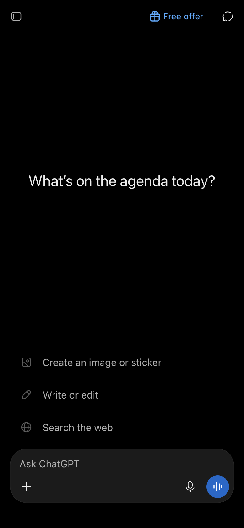 ChatGPT UI screenshot, mobile, week of October 19, 2026