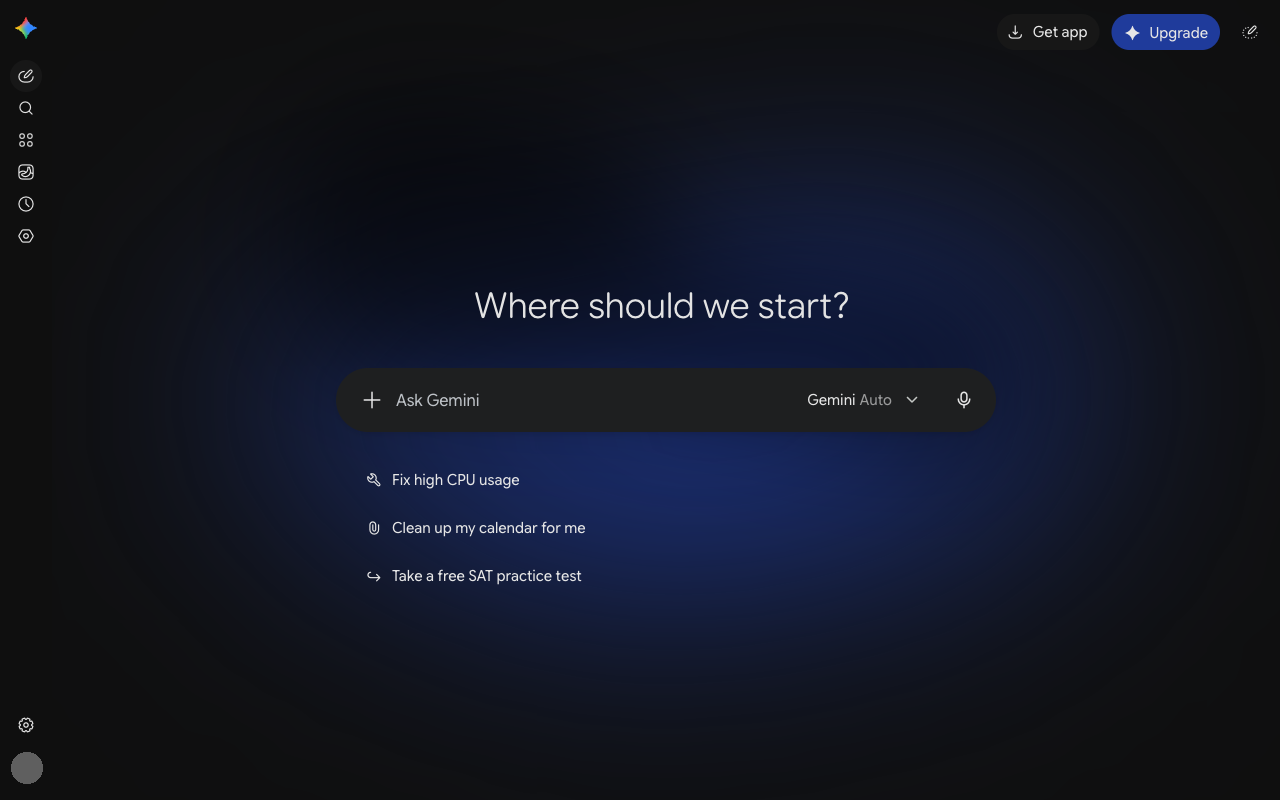 Gemini UI screenshot, desktop, week of October 19, 2026