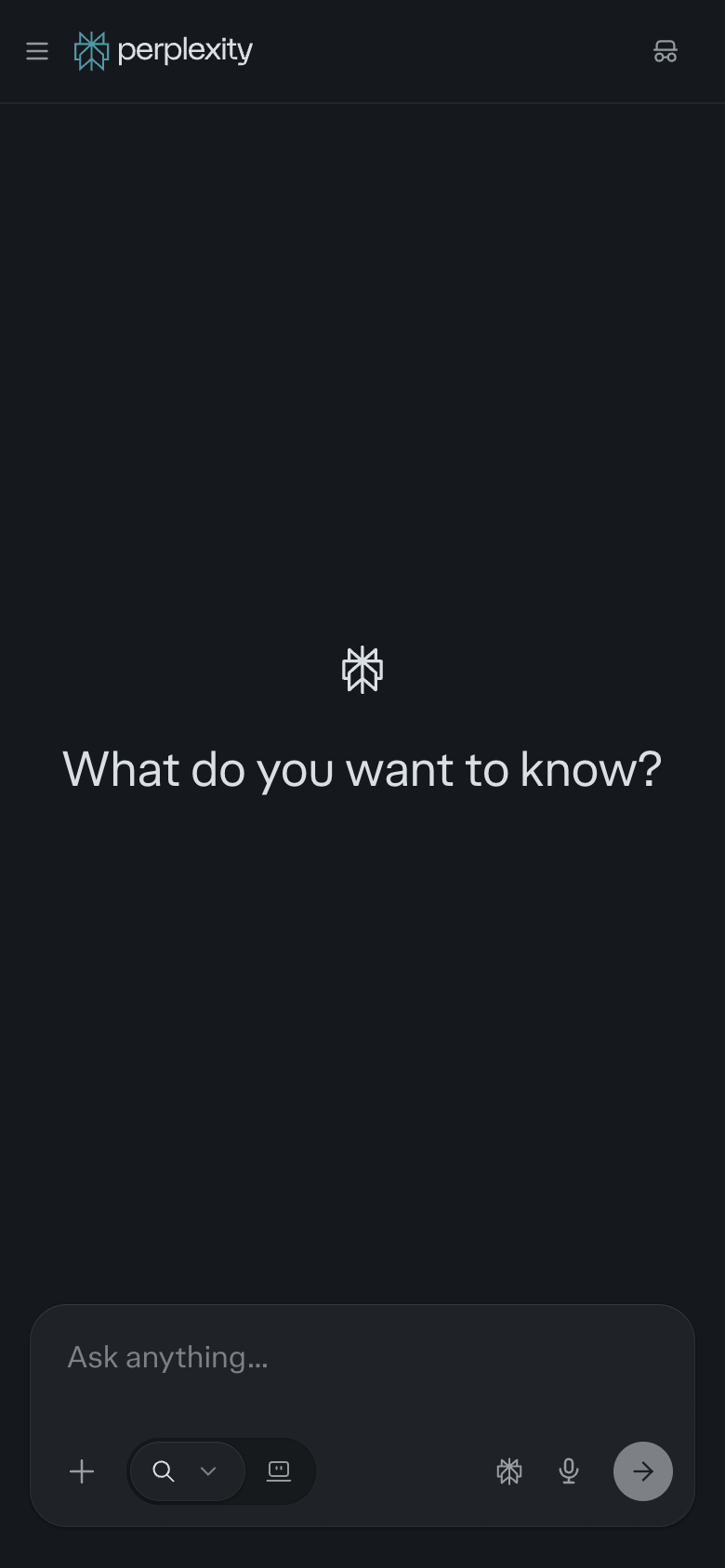 Perplexity UI screenshot, mobile, week of October 19, 2026